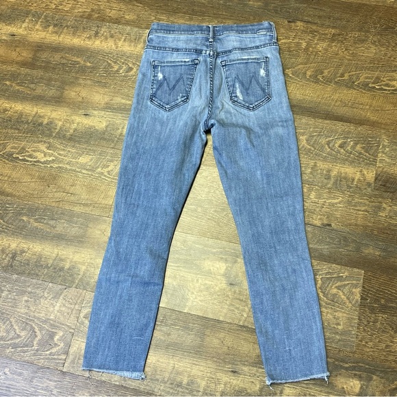 MOTHER The Stunner Ankle Fray High-Rise Skinny Jeans in Graffiti Girl Womens 26 - Picture 7 of 12